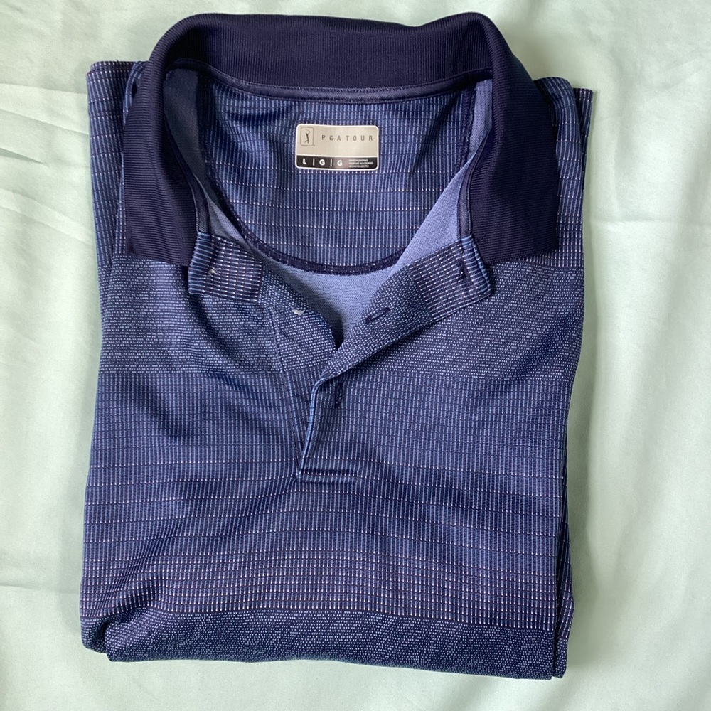 PGA Tour Men’s Blue Golf Polo Shirt Size L